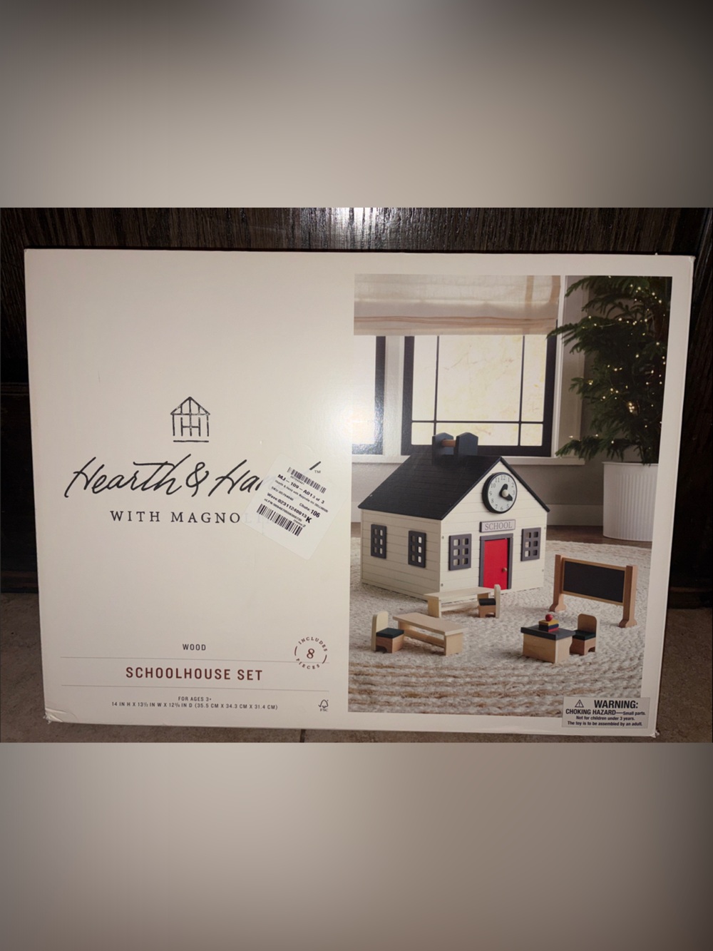 Hearth & Hand Wooden Schoolhouse Playset - White, Green, Red